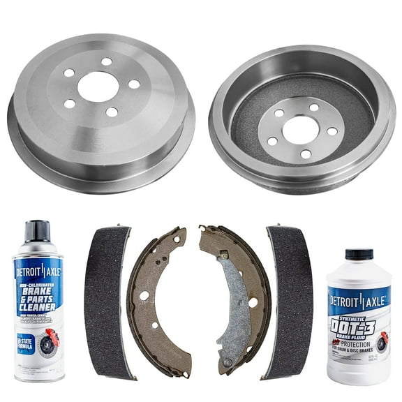 Detroit Axle - Rear Brake Shoes Brake Drums for 2004-2009 Chrysler Pt Cruiser: 10.67 inch Rear Drum