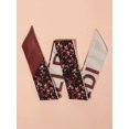 thumbnail image 2 of NEW Fashion Print Hair Ribbon Scarf Women Neck Tie Bag Scarfs Satin Silk Skinny Headscarves Ladies Foulard Floral Bands, 2 of 4