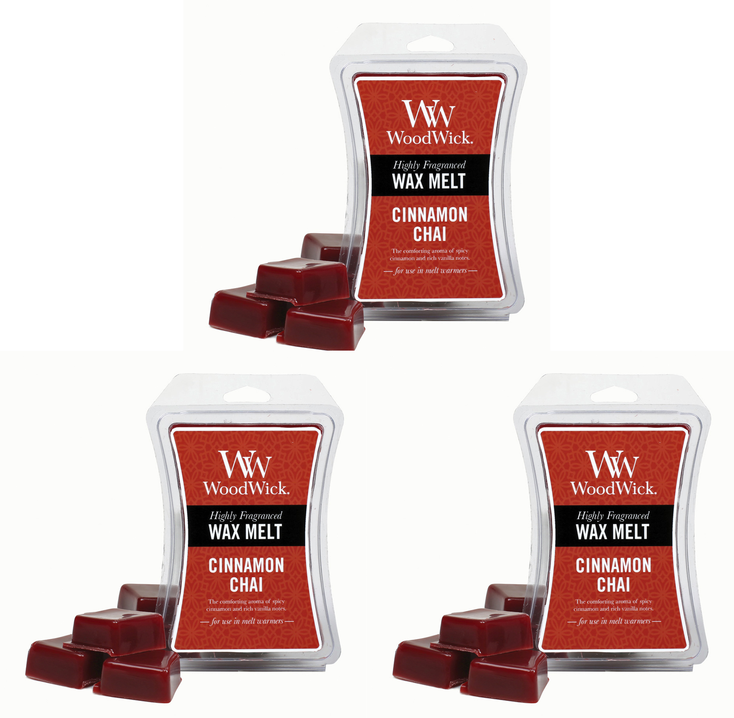 Woodwick Wax Melt 3 Oz. Set of 3 Cinnamon Chai