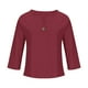 thumbnail image 5 of Top para mujer,Blusa informal con cuello en V para mujer, manga tres cuartos, tejido de poliéster, suave y transpirable para uso diario, sopatenor, 5 of 9