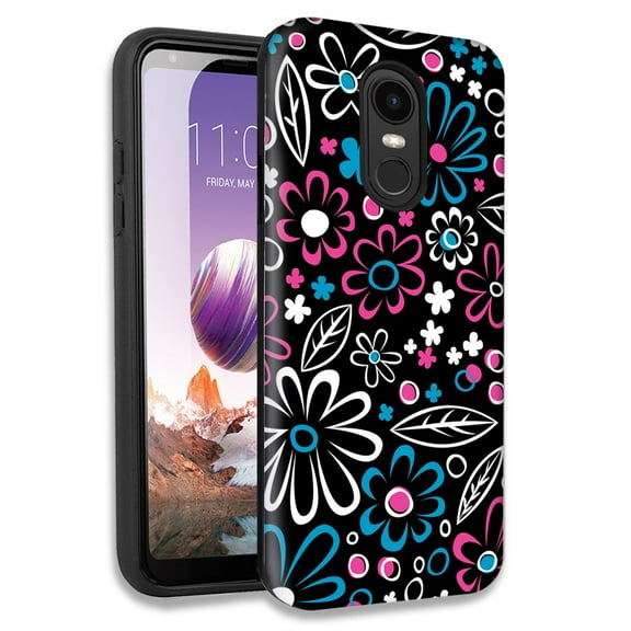 Mundaze Cute Daisies Double Layer Hybrid Case Cover For LG Stylo 4