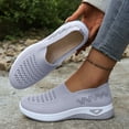 thumbnail image 4 of Walking Shoes Women Antislip Slip on Mesh Loafers Casual Lightweight Nursing Shoes Comfortable Arch Support Breathable Sneakers Light Gray Size 9.5, 4 of 5