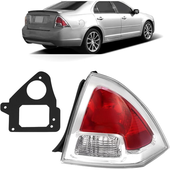Kojem Right Outer Tail Light Compatible with 2006-2009 Ford Fusion S SE SEL Halogen Taillight Rear Brake Lamp Assembly Replacement for 6E5Z13404B FO2819113 Red&Clear Lens Passenger Side