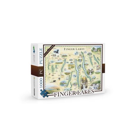 Xplorer Maps PZMCB_FLX Finger Lakes Map Jigsaw Puzzle - 1000 Pieces
