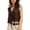 Black, variant on Womens Vest Tops Trendy Floral Embroidered Eyelet Tie Front Tops Fashion Crochet Lace Hollow Out Vests Black L