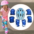 thumbnail image 4 of Juego de 7 cascos de bicicleta para niños, equipo de protección para patinar en longboard Azul claro, 4 of 7