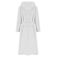 thumbnail image 5 of Hooded Fleece Robe Womens Belted Soft Long Plush Bathrobe Lounge Winter Warm Fuzzy Robes Nightgowns with Pockets, 5 of 6