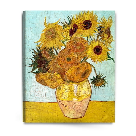 DecorArts - Twelve Sunflowers, Vincent Van Gogh Art Reproduction. Giclee Canvas Prints Wall Art for Home Decor 20x16