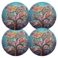 thumbnail image 2 of Owls Colorful Trees Black Round Placemats Plate Mats 15 Inch Non-Slip Heat Resistant Washable PVC Set Indoor for Kitchen Dining Table 6PCs, 2 of 6