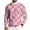 Hot Pink, variant on Men's Heart Print Ribbed Knit Long Sleeve Pullover, Round Neck Casual Sweater for Valentine's Day, Comfort Fit Soft Fabric Relaxed Style,Pink XL