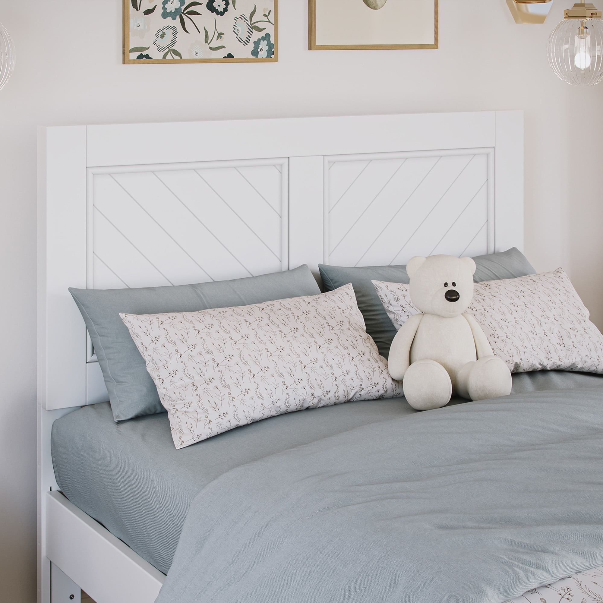 AFI Canyon White Solid Wood Foundation Bed Frame with Matching Footboard, Twin