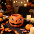thumbnail image 3 of Clearance Halloween Candy Bucket, Resin Skeleton Pumpkin Pails with Handles, Vintage Mini Treat Bowls for Fall Table Mantel Party Decor, 3 of 5