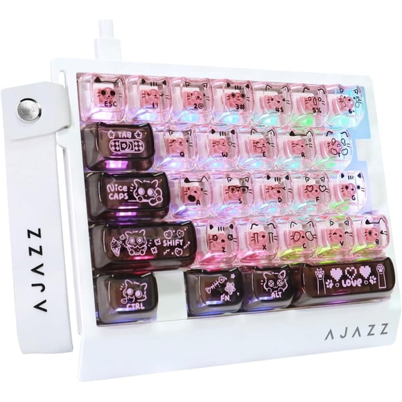 Teclado RGB para juegos con una sola mano A.JAZZ AK029 con cable negro y rosa