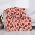 thumbnail image 3 of Disketp Strawberries Flannel Blankets - Thick and Warm Blanket for Winter, Soft Fuzzy Plush King Blanket for All Seasons50"x40", 3 of 6