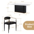 thumbnail image 3 of Morden Fort Modern Dining Table Set for 4, White Faux Marble Top Dining Table with 6 Black Chairs for Kitchen, Dining Room, Restaurant, Conference Room, 3 of 7