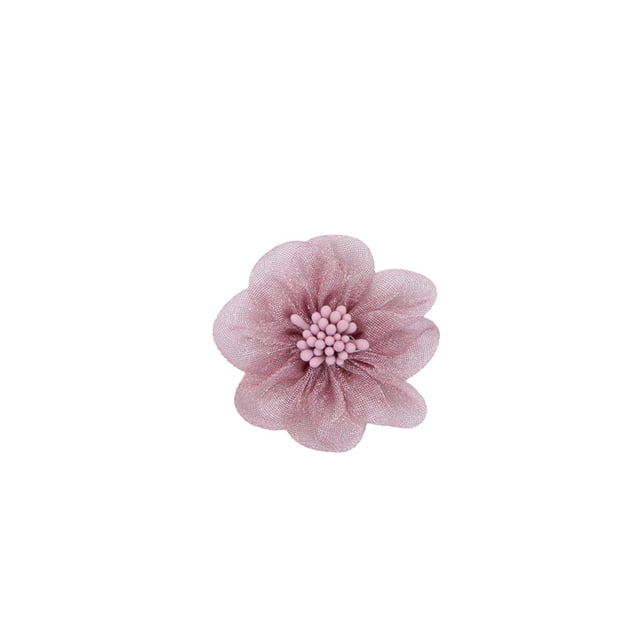 Nvzi 10 flores de cinta de organza con apliques de cuentas (rosa A)