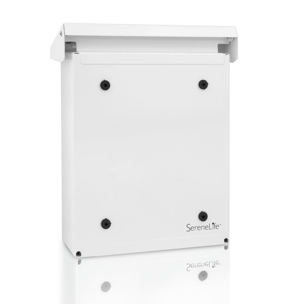SereneLife Wall Mount Mailbox, Locking, Indoor/Outdoor, Medium, Black Metal, Single Compartment