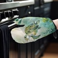 thumbnail image 4 of Happy Sea Turtle Welcome St Patrick's Day Lucky Shamrocks Clover Oven Mitts Marine Animals Lover Heat Resistant Cooking Gloves - 22001, 4 of 5
