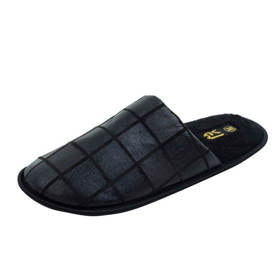 Mens Indoor Slipper Leather Look Comfy House Slipper Sizes S, M, L, XL.