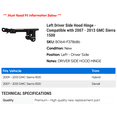 thumbnail image 2 of Left Driver Side Hood Hinge - Compatible with 2007 - 2013 GMC Sierra 1500 2008 2009 2010 2011 2012, 2 of 2