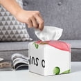 thumbnail image 6 of Lsque Hello Summer Gnome Printed Tissue Box Cover Holder, Facial Paper Organizer Dispenser,Square with Bottom Belt, PVC Leather Decorative Organizer, 6 of 8