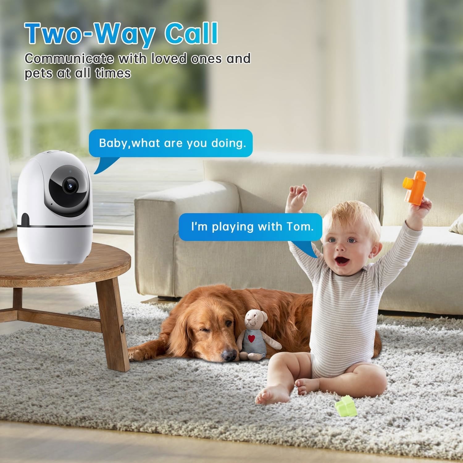 5G&2.4G WiFi Indoor Camera for Home Security, Pan/Tilt Baby/Pet Camera with Phone App, Motion Sensor & Night Vision, 2-Way Call, TF/Cloud Storage (2Pack)