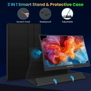 BIGASUO 15.6'' 1080P FHD Travel Mini Screen, Ultra-Slim HDMI HDR IPS Gaming Monitor for Laptop, PC, Xbox, PS4/5