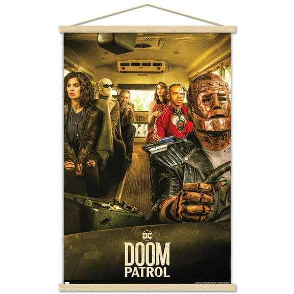 DC Comics TV Doom Patrol - Bus One Sheet Wall Poster with Magnetic Frame, 22.375" x 34"