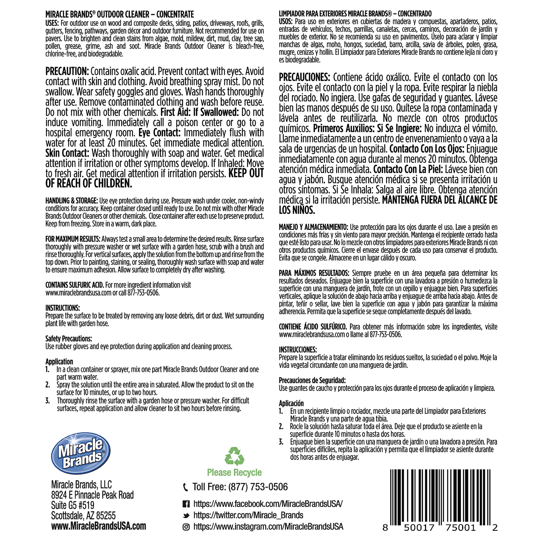 Miracle Brands 1.3-Gallon Mold and Mildew Stain Remover Concentrated  Outdoor Cleaner in the Outdoor Cleaners department at