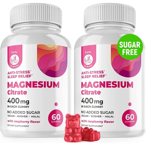 Dr. Moritz Magnesium Gummies Sugar-Free, Calm Magnesium Gummies Supplement, Sugar-Free Magnesium Calm Chews for Kids & Adults (120 Count)