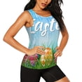 thumbnail image 2 of Fotbe Happy Easter Blusas Sin Mangas para Mujer – Estilo Casual, Corte Suelto, Slim-Fit, Cuello Redondo Deportivo, Tops de Verano para Gimnasio y Yoga-Large, 2 of 7