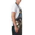 thumbnail image 3 of Naloa Vintage Blue Floral Wolf Apron Kitchen Aprons with Pockets for Women Men Chef, 3 of 8