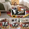 thumbnail image 6 of Cows Sunflowers 3ft Area Rug, Spring Botanical Floral Bees Red Barn Washable Non-Slip Small Round Rugs for Entryway Bedroom Kitchen, Soft Circle Carpet for Dining Room, Playroom Nursery Rug, 6 of 9
