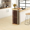 thumbnail image 2 of Gymax 10-Tier Modular Pine Wood Wine Rack, Freestanding Storage Stand for 40 Bottles, 2 of 10
