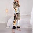 thumbnail image 3 of Balery Sunflower Gnomes 4 Conjunto de Pijama con Estampado para Mujer, Conjunto de Dos Piezas con Manga Larga, Ropa de Dormir Suave con Bolsillos, Pijamas Cómodos-Small, 3 of 7