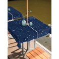 thumbnail image 2 of Outdoor Tablecloth with Umbrella Hole for Patio/Picnic/Party/Camping, Starry Sky Waterproof Table Cloth Square Cover Washable, Navy Blue Minimalist Modern Fantasy (54"x 54"), 2 of 9