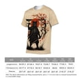 thumbnail image 6 of LAOLIUSN Men’s All Over Print Graphic T-Shirt, Japanese Samurai Ronin Katana Rising Sun Torii Dragon Sakura 3D Printed Streetwear Tee, Short Sleeve Crewneck, S-4XL, 6 of 7
