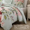 thumbnail image 5 of Bebejan Rose On Misty Green 5 Piece Comforter Set, Queen, 100% Cotton Sateen, Reversible, All Season, Cozy Comfort, 5 of 10