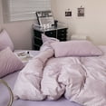 thumbnail image 3 of JOLUSERE 3-Piece Soft Breathable Gingham Duvet Cover Full Set，Purple White Plaid Checkered Comforter Cover, 3 of 8