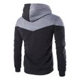 thumbnail image 3 of MIASHUI Men's Fall Winter Color Block Hoodie Drawstring Hood Two-Tone Long Sleeve Athletic Casual Pullover Top Black,S, 3 of 5