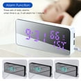 thumbnail image 3 of Mistaha Digital Mirror Alarm Clock 115 RGB 3 Time Displays Luminance Adjustment Daily Alarm Voice Control Weekend Alarm Snooze Function Thermometer Clock USB/Battery Power Supply LED Colorful Clock, 3 of 8