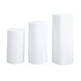 thumbnail image 2 of perfeclan 3Pcs Cylinder Pedestal Covers Plinth Stand Pillar Covers Cylinder Plinth Stand Covers for Engagement Wedding Decoration Props white, 2 of 9