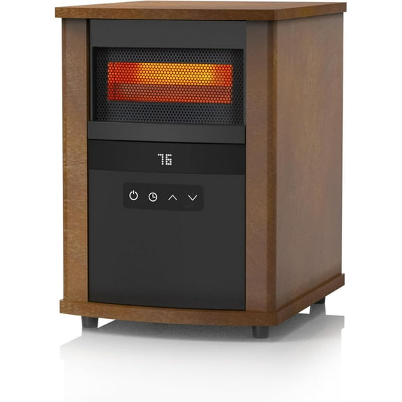 YANGLI 1500W Energy Efficient Infrared Heater with Adjustable Thermostat, Wood