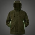 thumbnail image 5 of Fall Jackets for Men, Jacket Mens Rain Outdoor Plain Windbreaker Hiking Raincoats Jogging Breathable Rain Coats Army Green XL, 5 of 9