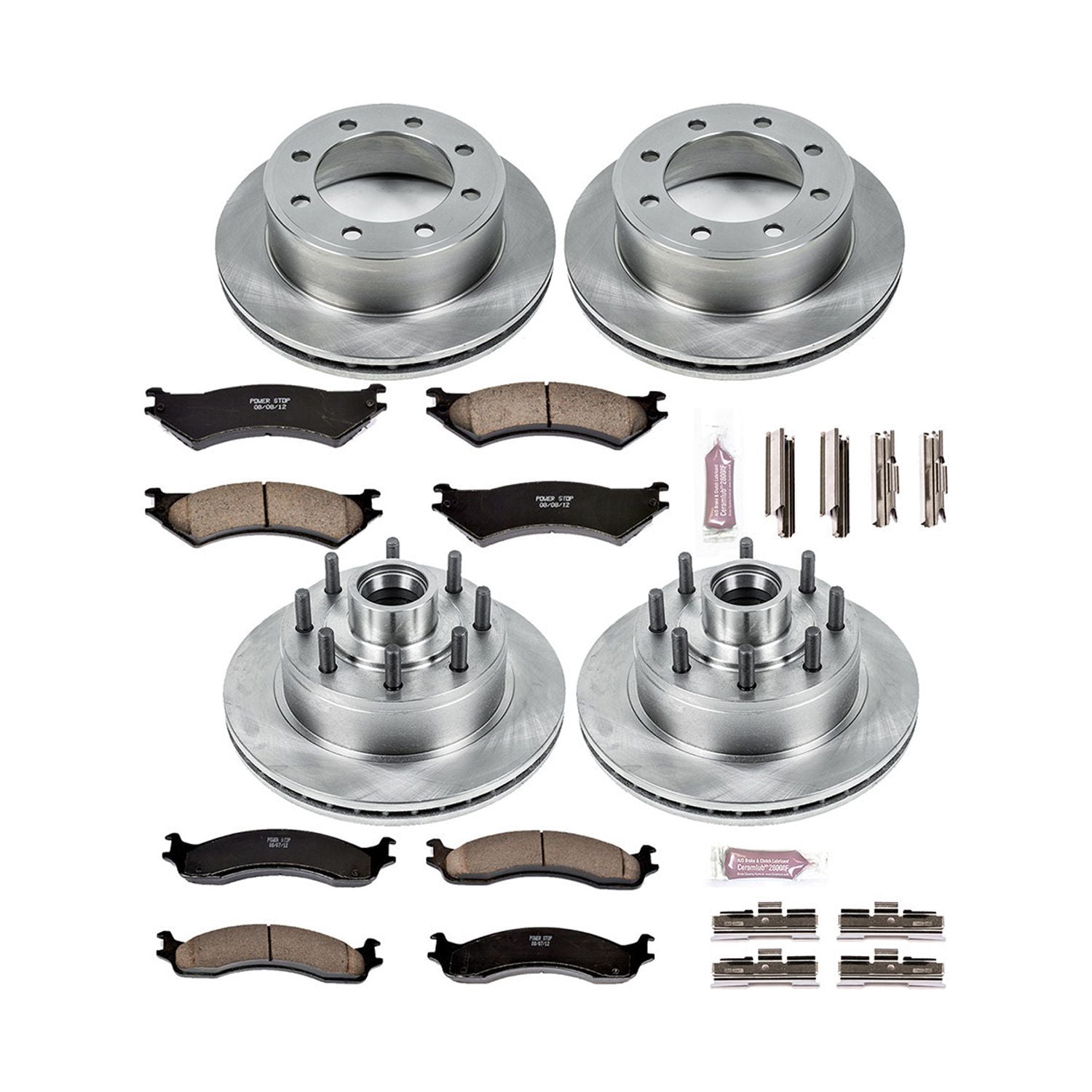 Power Stop Front and Rear Stock Replacement Brake Pad and Rotor Kit KOE4434