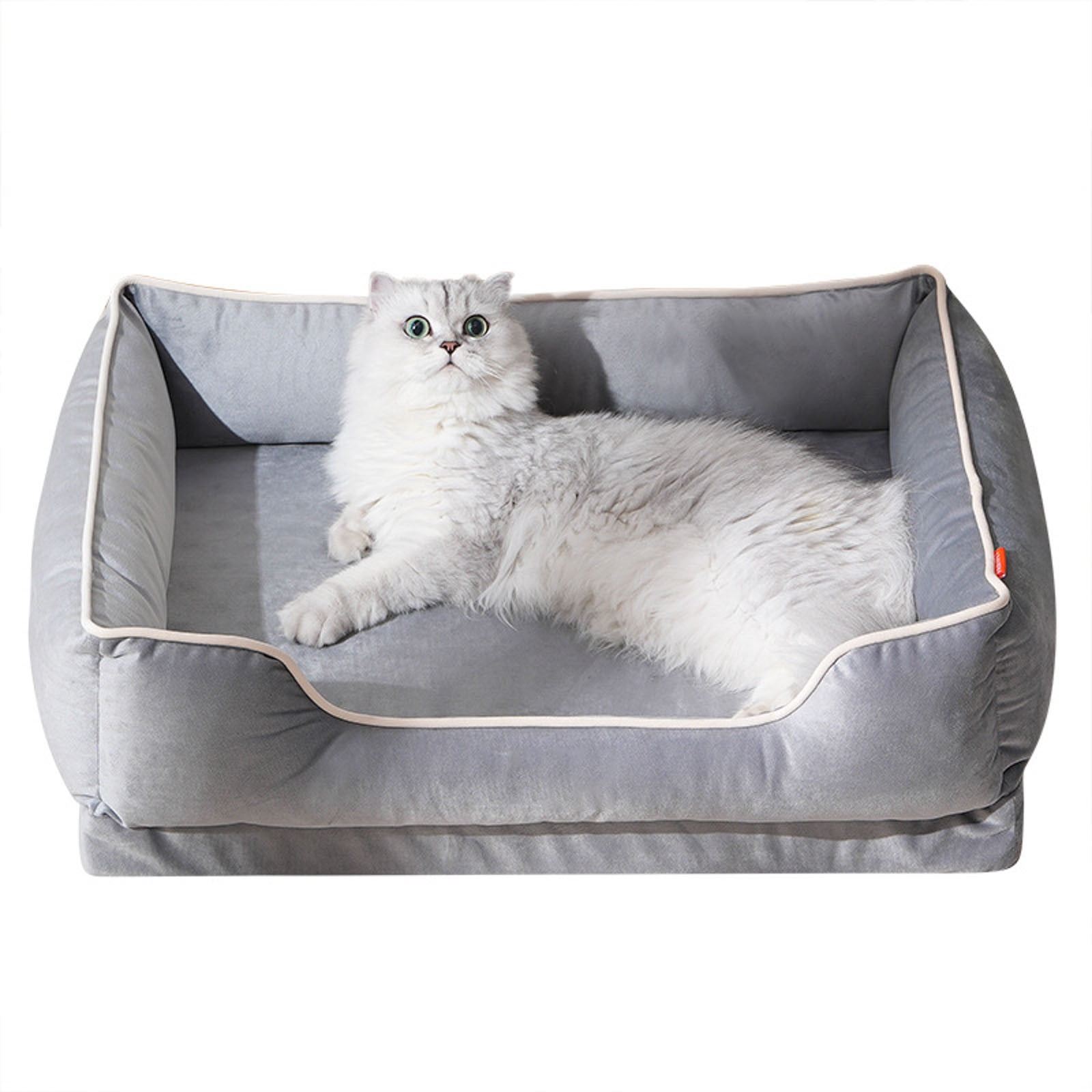 Memory Foam Cat Bed with Non- Base - Soft Round Pet Bed for Indoor Cats & Small Dogs, Washable & Orthopedic Support (Assorted Colors)