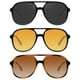 thumbnail image 1 of YDAOWKN Gafas de sol de aviador cuadradas retro para mujer y hombre, gafas de sol vintage de los años 70 con doble puente, 1 of 1