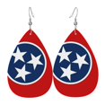 thumbnail image 6 of Tennessee Flag Leather Teardrop Earring Lightweight Drop Earrings For Women, 6 of 6