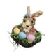 thumbnail image 1 of Cesta de conejo de Pascua tejida, figuras de conejo, regalo de Pascua de mimbre, cesta de dulces con forma de huevo de conejo para balcón, 1 of 9