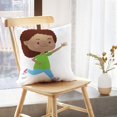 thumbnail image 5 of LALILO Throw Pillow Covers Beautiful Girl Running Smiling Fun Afro Cushion Cover 18" x 18", 2 Pack, 5 of 6